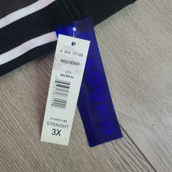 NEW Nygard Slims Plus Pleather Pants with Stripe 3X CA$20 - Picture 3 of 5